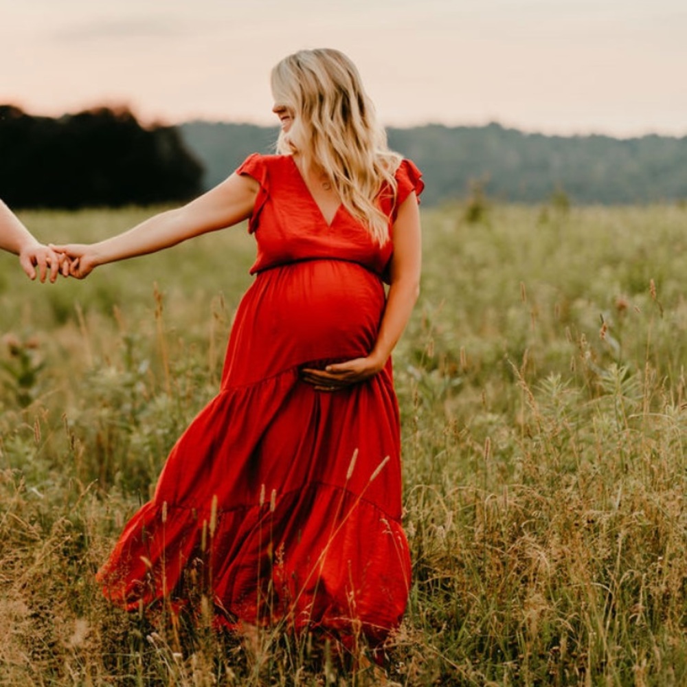 Express red maxi dress